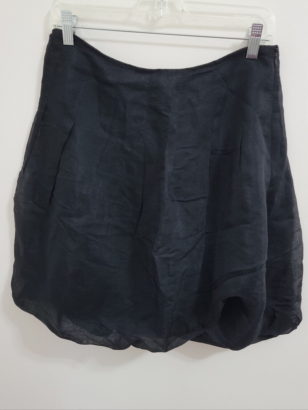 White House Black Market Black A-Line Bubble Hem Skirt